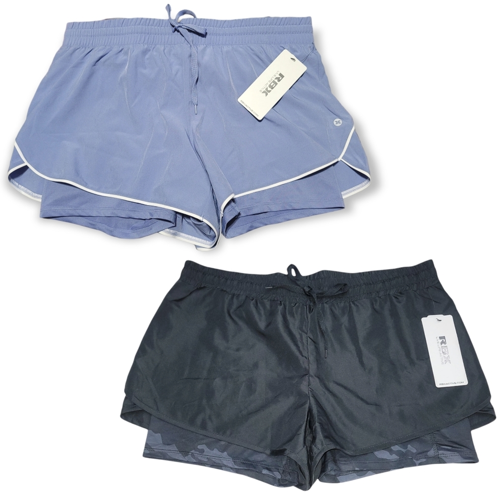 (2) Pairs NWT REEBOK Microfiber Vented Womens Running/Bike Shorts
